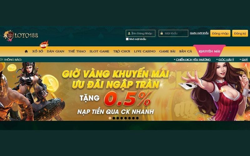 Giao diện Loto188 cực kỳ đẹp mắt